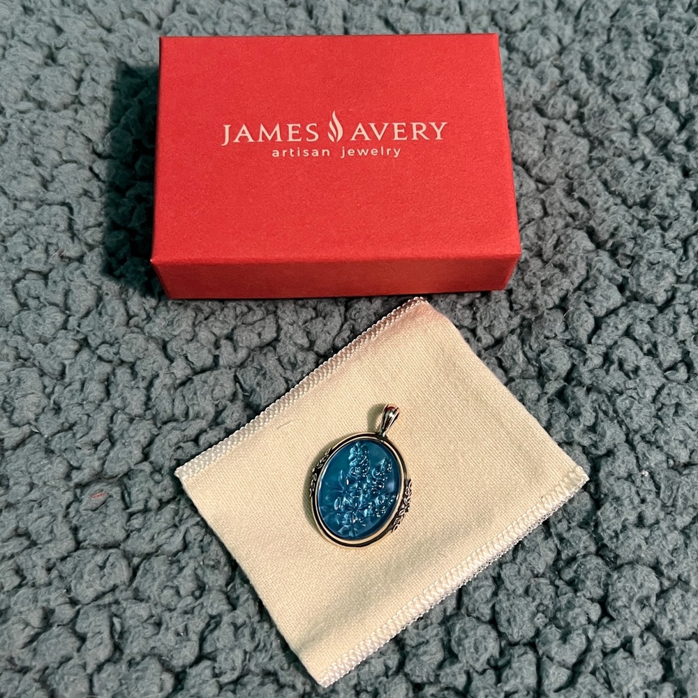 James Avery Bluebonnet Enamel Pendant